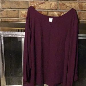Terra&sky burgundy size 2X long sleeves top